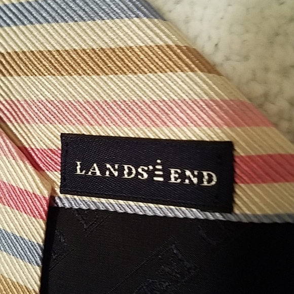 Lands' End 100% Silk Stripe Necktie - Picture 5 of 7